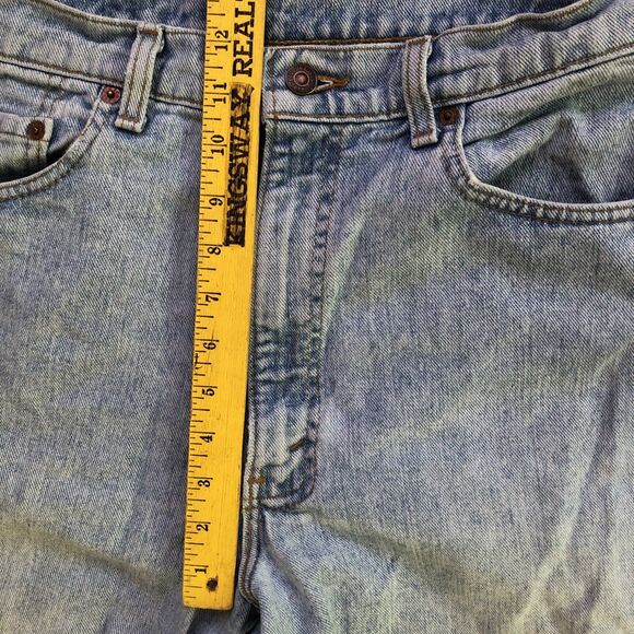 VTG Levis 554 Relaxed 90s Jeans Mens 34x32 Baggy Wide Leg Light Wash USA Made - Picture 11 of 13